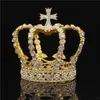 Royal Queen King Tiaras Crown Men Round Diadem Bridal Tiaras and Crowns Headdress Prom Wedding Hair Jewelry Party Ornament Male Y2301Z