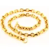 Ketten 8mm breit 316L Edelstahl Damen Herren Goldfarbe Rolo Link Halskette Ovale Kette Schmuck 7-40"