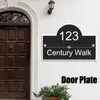 Placa de número de porta moderna personalizada, placa de endereço de números de apartamento para casa, número para a rua, acrílico, sinal ao ar livre 231226