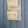 屋外の壁に取り付けられたメールボックスメタルレターボックスフランスの田舎のスタイルの風のストレージホームデコレーション残すメッセージ231226