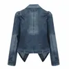 High Quality Denim Coat Fashion Women Casual Lapel Long Sleeve Button Vintage Jean Jackets Outwear Leisure Plus Size XL5XL 231227