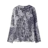 Camicette da donna Camicia leopardata alla moda Camicetta Grafica astratta con bottoni Stampa Manica lunga Casual T-shirt regolare di base quotidiana Top