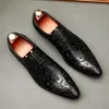 Dress Shoes Luxury Men's Leather Breathable Business Formal Wear Slip Casual Men Printed Work Shoe Y31