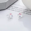 Boucles d'oreilles 200FR ZFSILVER S925 Argent Mode Coréenne Tendance Luxe Rose Colle Belle Boucle D'oreille Charmes Bijoux Fille Femmes Match-all