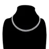 Iced Out Bling 8mm CZ Miami Cuban Link Chain Choker Necklace For Women Micro Pave Women Jewelry206f