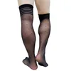 Men's Socks Over Knee Mens Sexy Stocking Lingerie Dot Black Ultra Thin Sheer Male Formal Dress Softy Thigh High Long Tube Hose