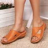 Hausschuhe 2024 Schuhe für Frauen Basic Modern Sommer Outdoor Elegant Strand Solid Round Toe Flat mit