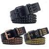 Riemen Metalen Klinknagel Heren Lederen Riem Punk Hip Hop Mode Veelzijdige Dames Gothic Luxe Design Merk Casual AccessoriesBelts254E