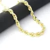 Collier à maillons en corde plaqué or jaune 10 carats pour hommes, épais de 7mm, taille diamant, 24 238d