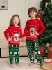 Weihnachts -Pyjama -Familie passende Outfits Mama Papa Kinder 2 Stück Baby Strampler weiche Nachtwäsche Weihnachten 2023 Jahre Kleidung 231227