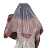 Bridal Veils White Wedding Veil With Hair Comb Ruffle Midlength Bride Headpiece Floral For Engagement F0S4