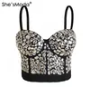 Dames Moda Handgemaakte kralen Gaga Rijn Bustier Parels Push Up Nachtclub Bralette Damesbeha Cropped Top Vest Plus Size9217424