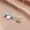 Pendentif Colliers Karopel Picture Crystal Butterfly Ouvrable Po Box Collier Blue Wing Memorial Gift261t