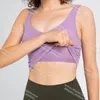 Lululemen Mulheres Roupas de Ginástica de Secagem Rápida Cuecas Sutiã de Yoga Copos Removíveis Suporte Leve Sutiã Esportivo Lingerie de Fitness Respirável Sutiã de Treino U Costas Colete Sexy