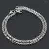 Charm Bracelets 2pcs/set Stainless Steel Men's 19cm Box Chain Dragon Bone Set Hip Hop Jewelry Gifts