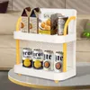 Spice Rack Organizer förvaringsbricka krydda dryck kosmetisk vatten kopphållare dränering för kök badrum 231227