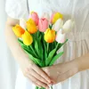 Decorative Flowers Tulip Artificial PU Real Touch Tulips Bridal Bouquet Gift Fake Flower For Wedding Party Room Vase Home Garden Decoration