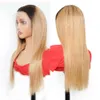 Perucas ombre mel loira osso em linha reta peruca de cabelo humano 13x4 hd peruca frontal de renda transparente para mulheres cabelo remy indiano 4x4 peruca de fechamento pr