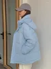 Trench da donna Parka invernale Giacca con cappuccio staccabile con cerniera rosa 2023 Cappotto imbottito in cotone moda Allentato Casual Capispalla caldi femminili