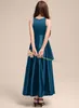 Girl Dresses A-line Halter Floor-Length Chiffon Junior Bridesmaid Dress Real Pictures Flower Party First Communion Gown