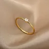 Cluster Ringen Mode Witte Zirkoon Ring Goud Zilver Kleur Persoonlijkheid Vinger Vrouwen Eenvoudige Elegante Sieraden Vriendschap Gift Groothandel