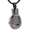 Chains IJD10523 Never Fade Gun Color Stainless Steel Boxing Glove Cremation Urn Necklace Ash Memorial Jewelry