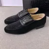 Kleid Schuhe Italien Männer Schwarz Hochwertige Mode Strass Oxfords Formale Luxus Designer Wildleder