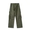 Herenbroek Multi-pocket rechte lading voor mannen Casual Designer Losse broek Hip Hop Streetwear Green Black Wit Outdoor