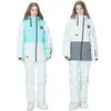 Ski-jas en broek voor dames Snowboardkleding Schuine rits Kleur passend sneeuwpak Draag waterdicht winterkostuum 231227