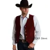 Men's Suede Slim Fit Single Breasted Casual Western Denim Vest 5 Buttons Fashion Classic Clothing Fast Delivery