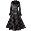 Women's Jackets Kenancy Plus Size XL-5XL Double Breasted Plaid Swing Women Coat Winter Warm Jacket Retro Casual High Low Long Coats