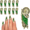 100 stks Maagd Maria Nail Charms 3D Crystal Jewel Boeddha Kunst Decoratie Religieuze s voor Acryl Nagels 240113