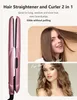 ANGENIL Argan Oil Flat Iron for Women Hair Straightener and Curler 2 in 1 Professional Portable Ceramic Pink Hair Straightener 231227