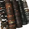 Whole lots bulk Random 50PCS 30pcs Lot punk men's leather bracelets femme pulseras bileklik couple bracelet men jewelry W227E