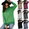 Kadın Hoodies Kadınlar Sonbahar Günlük Uzun Kollu Buzlu Buzlu Sweatshirt Colorblock Yan Bölünmüş Yüksek Düşük Hem Külot T-Shirt Tunik Üst