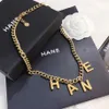 2022 Fashionable 18K Gold Plated Stainless Steel Necklaces Choker Letter Pendant Statement Fashion Womens Necklace Wedding Jewelry225e
