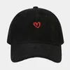 Caps de bola Design Love Heart Bordery Corduroy Baseball Baseball Men's Spring Autumn Visor Hat Hat