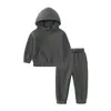 Set per bambini in pile di tuta per la pista da base per ragazzi per bambini vestiti per bambini autunno panorampe con cappuccio con felpa con cappuccio sportivo 231227