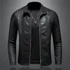 Hommes debout collier jacke en cuir veste de moto hommes hommes en cuir en cuir tendance en cuir personnalisé Vêtements d'hiver 231227