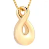 Pendentif Colliers Bijoux de crémation Love Infinity Memorial Urn Collier Souvenir en acier inoxydable pour femmes / enfants