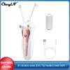 Ckeyin Cotton Thread epilator للنساء USB قابلة للإعادة شحن جسم الساق الوجه الكهربائي epilator mini hair remover للسيدات 231227