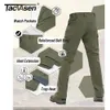 TACVASEN Winter IX9 Tactical Fleece Pants Mens Fleece Lined Work Pants Safari Fish Hiking Waterproof Windproof Outdoor Trousers 231227