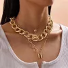 Hanger Kettingen SHIXIN 3 stks Hiphop Hart Slot Ketting Voor Vrouwen Punk Gelaagde Dikke Cubaanse Link Chain Choker Op De Hals Jewelry253S