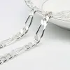 Fine Jewelry Sterling 25 łańcuch dla mężczyzn Silver Figaro Łańcuch Bransoletka 8 mm 18 K Gold Stated na męski naszyjnik
