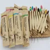 100 pezzi Biodegradable Eco-Friendly Natural Bamboo Charcoal Brushs Bristle da viaggio morbido Laser a sprofondamento a legna 231227 Laser 231227