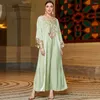 Vêtements ethniques Elegant Abaya Satin Dubai Party Robe de soirée Femmes musulmanes Long Robe Broderie Floral Islamic Turquie Kaftan Robes