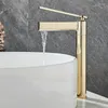 Bathroom Sink Faucets Luxury Faucet Cold Water Mixer Tap Brass Basin Single Hole Deck Mounted Tapware Handle