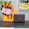 10a Designer Wallets 3 creditcard slots portemonnee Luxe kaarthouder Bruine bloemen Portemuleert Lederen luxe portefeuilles Key zakzakken munttasje kleine koppelingszak met doos