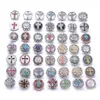 Charm Bracelets 10pcs Whole Cross Faith 18mm Snap Jewelry Mixed Metal Rhinestone Button Fit Bracelet Bangles Necklaces1226n