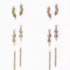 T Design aretes escaladores Charm gota de vid convertible Pendientes de amor Plata de ley 925 Joyas chapadas en oro de 18 k Marca de lujo322F